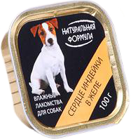 Натуральная формула Влажный корм для собак Сердце индейки в желе, 100 гр