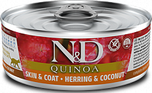 Farmina N&D Quinoa Wet Cat Skin&Coat с сельдью и кокосом, 70 гр