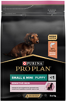 Purina Pro Plan Small & Mini Puppy Sensitive Skin с лососем и рисом