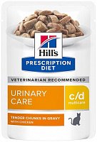 Hill's Prescription Diet Pouch c/d Multicare Для кошек с курицей, 85 гр