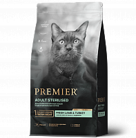 Premier Adult Sterilised Cat Свежее мясо ягнёнка с индейкой для взрослых стерилизованных кошек от 1 года с чувствительной кожей и шерстью или склонных к аллергии или пожилых кошек