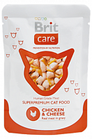 Brit Care Cat Pouch с курицей и сыром, 80 гр