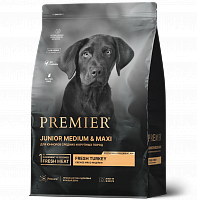 Premier Junior Medium & Maxi Свежее мясо индейки для юниоров средних и крупных пород с 4 месяцев, беременных и кормящих собак