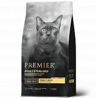 Premier Adult Sterilised Cat Свежее мясо индейки для взрослых стерилизованных кошек от 1 года с чувствительной кожей и шерстью или склонных к аллергии или пожилых кошек