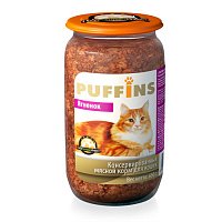 PUFFINS Ягнёнок кусочки в паштете для кошек, 650 гр