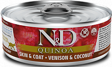 Farmina N&D Quinoa Wet Cat Skin&Coat с олениной и кокосом, 70 гр