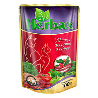 Herbax Мясное ассорти в соусе с листьями брусники, 100 гр