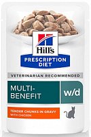 Hill's Prescription Diet Pouch w/d Feline с курицей в соусе, 85 гр