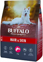 MR. BUFFALO Adult M/L Hair & Skin Dog с лососем
