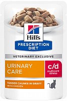 Hill's Prescription Diet Pouch c/d Feline Urinary Stress с курицей, 85 гр