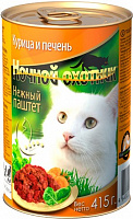 Ночной охотник Курица и печень нежный паштет, 415 гр