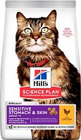 Hill's Science Plan Sensitive Stomach & Skin для кошек с чувствительным пищеварением и кожей с курицей