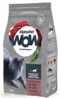 AlphaPet WOW Superpremium Для взрослых домашних кошек с говядиной и печенью