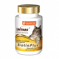 Unitabs BiotinPlus с биотином и таурином для кошек, 120 таблеток