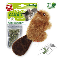 GiGwi Refillable Catnip Бобёр с кошачьей мятой, 16 см (арт.75301)