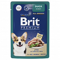 Brit Premium Пауч утка в соусе для взрослых собак всех пород, 85 гр