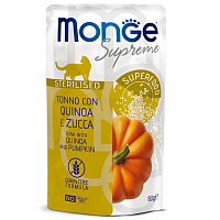 Monge Supreme Sterilized Cat Паучи для стерилизованных кошек с тунцом, киноа и тыквой, 80 гр