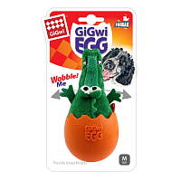 GiGwi Egg Крокодил-неваляшка с пищалкой, 14 см (арт.75462)