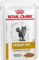 Royal Canin Veterinary Diet Pouch Urinary S/O Moderate Calorie Feline с курицей в соусе, 85 гр