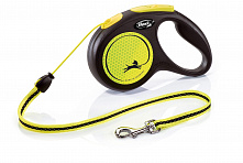 Flexi New Neon S (трос) 5 м поводок-рулетка для собак до 12 кг
