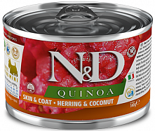 Farmina N&D Quinoa Wet Mini Adult Dog Skin&Coat с сельдью и кокосом, 140 гр