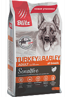 Blitz Sensitive Adult All Breeds Turkey & Barley с индейкой и ячменём