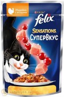 Felix Sensations СуперВкус с индейкой и ягодами в желе, 75 гр