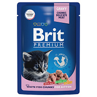 Brit Premium Пауч для котят белая рыба в соусе, 85 гр
