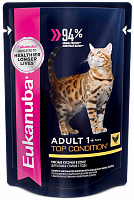 Eukanuba Влажный корм для взрослых кошек с курицей в соусе, 85 гр