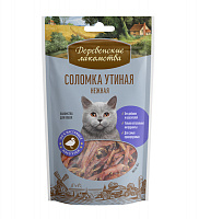 Деревенские лакомства Соломка утиная нежная для кошек, 45 гр