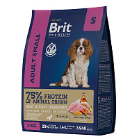 Brit Premium Dog Adult Small с курицей для взрослых собак мелких пород