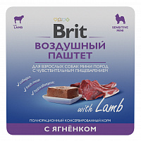 Brit Premium Воздушный паштет с ягнёнком для взрослых собак мини пород с чувствительным пищеварением, 100 гр