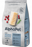 AlphaPet Superpremium MONOPROTEIN Для взрослых кошек из белой рыбы