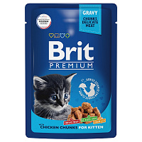 Brit Premium Пауч для котят цыплёнок в соусе, 85 гр
