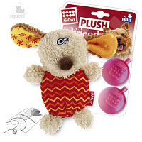 GiGwi Plush Friendz Собачка со сменными пищалками, 13 см (арт.75304)