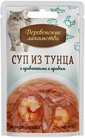 Деревенские лакомства Суп из тунца с креветками и крабом, 4 шт