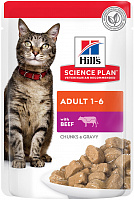 Hill's Science Plan Feline Pouch Adult Beef с говядиной, 85 гр