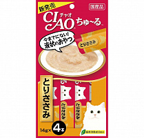 INABA CIAO Churu Лакомство-пюре для кошек Куриное филе, 56 гр (14 гр×4 шт)