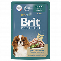 Brit Premium Пауч утка с яблоком в соусе для взрослых собак мини-пород, 85 гр