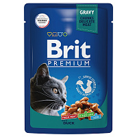 Brit Premium Пауч для взрослых кошек утка в соусе, 85 гр