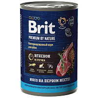 Brit Premium by Nature Консервы с ягнёнком и гречкой для взрослых собак всех пород с чувствительным пищеварением, 410 гр