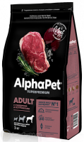 AlphaPet Superpremium Adult Для взрослых собак крупных пород с говядиной и потрошками