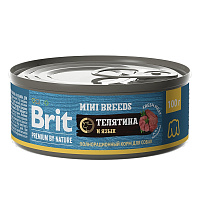 Brit Premium by Nature Консервы с телятиной и языком для взрослых собак мелких пород, 100 гр