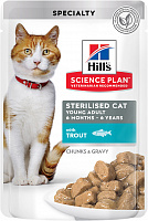 Hill's Science Plan Feline Pouch Sterilised Trout с форелью, 85 гр