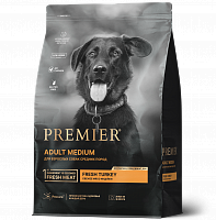 Premier Adult Medium Свежее мясо индейки для взрослых собак средних пород с нормальной активностью, чувствительным пищеварением или склонных к аллергии