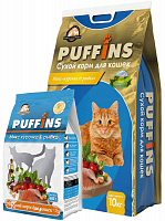 PUFFINS Микс курочка и рыбка для взрослых кошек