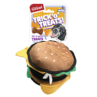 GiGwi Trick'o' Treats Гамбургер для тритсов с пищалкой, 18 см (арт.75523)