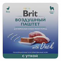 Brit Premium Воздушный паштет с уткой для взрослых собак мини пород, 100 гр