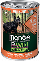 Monge Dog BWild Grain Free Mini Adult Anatra Консервы из утки с тыквой и кабачками для собак мелких пород, 400 гр