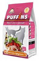 PUFFINS Мясо, рис и овощи для взрослых кошек, 400 гр